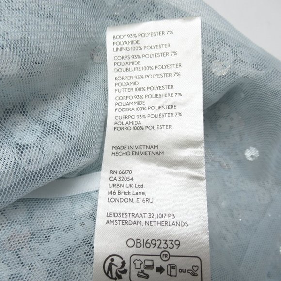 By Anthropologie Sequin Halter Tank Light Blue Silver - Small - Picture 11 of 12